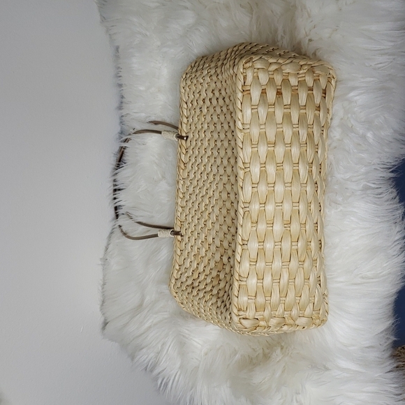 Woven Seagrass Market Tote Red Hat Lady Applique Bag Produce Sustainable Purse - Picture 8 of 10